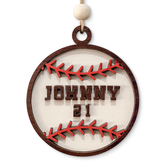 Personalized Christmas Ornament for Sports Players - 2 Layered Wooden Design, Gifts for Baseball, Softball, Basketball, Football Lovers, Men Women Boys Girls